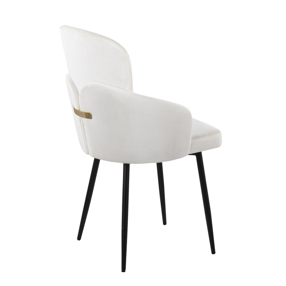 Dahlia Contemporary Dining Chair in Black Metal and Black Velvet with Gold Accent By LumiSource - Set of 2 | Dining Chairs | Modishstore - 14