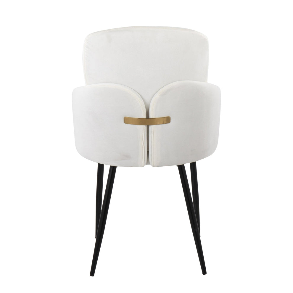 Dahlia Contemporary Dining Chair in Black Metal and Black Velvet with Gold Accent By LumiSource - Set of 2 | Dining Chairs | Modishstore - 15