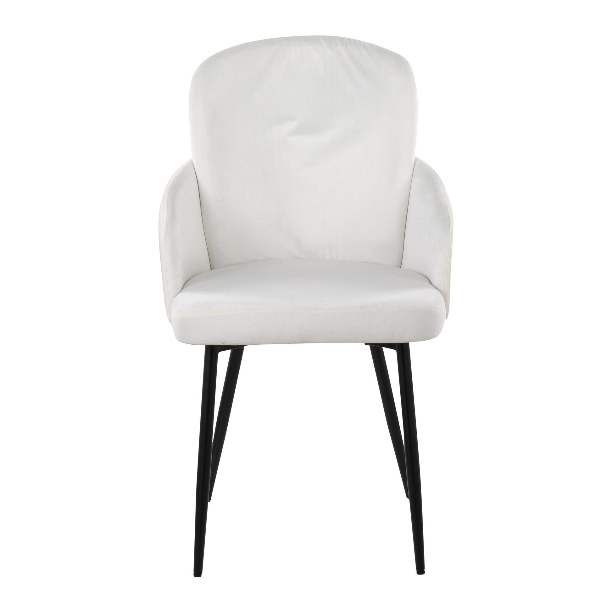 Dahlia Contemporary Dining Chair in Black Metal and Black Velvet with Gold Accent By LumiSource - Set of 2 | Dining Chairs | Modishstore - 9