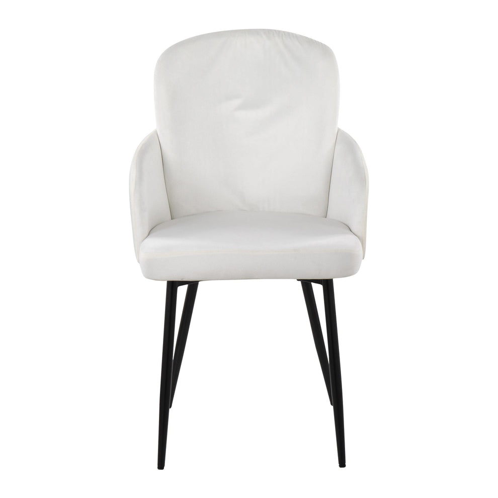 Dahlia Contemporary Dining Chair in Black Metal and Black Velvet with Gold Accent By LumiSource - Set of 2 | Dining Chairs | Modishstore - 9