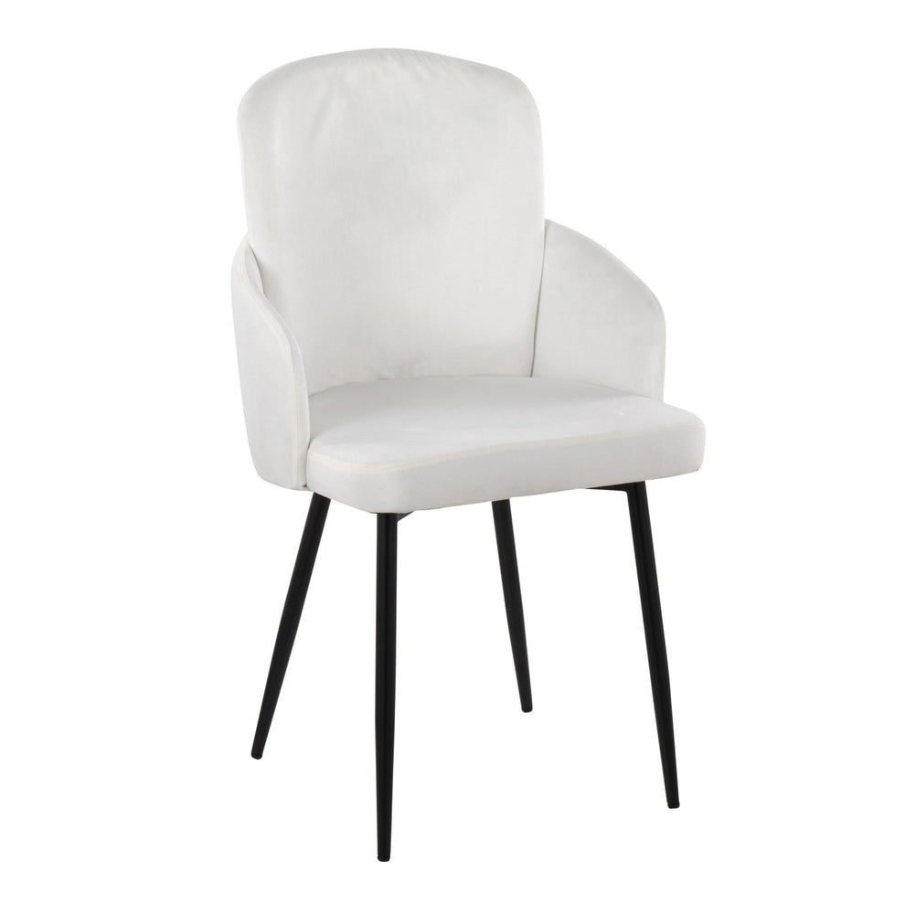 Dahlia Contemporary Dining Chair in Black Metal and Black Velvet with Gold Accent By LumiSource - Set of 2 | Dining Chairs | Modishstore - 12