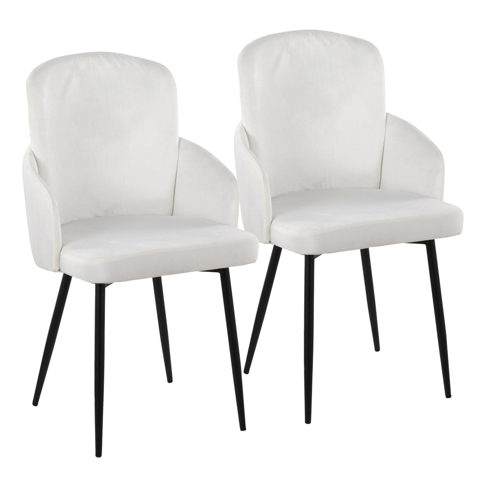Dahlia Contemporary Dining Chair in Black Metal and Black Velvet with Gold Accent By LumiSource - Set of 2 | Dining Chairs | Modishstore - 8