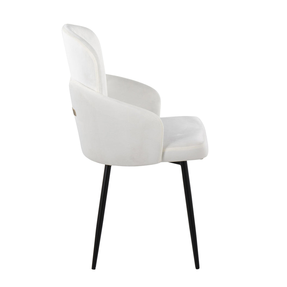 Dahlia Contemporary Dining Chair in Black Metal and Black Velvet with Gold Accent By LumiSource - Set of 2 | Dining Chairs | Modishstore - 13