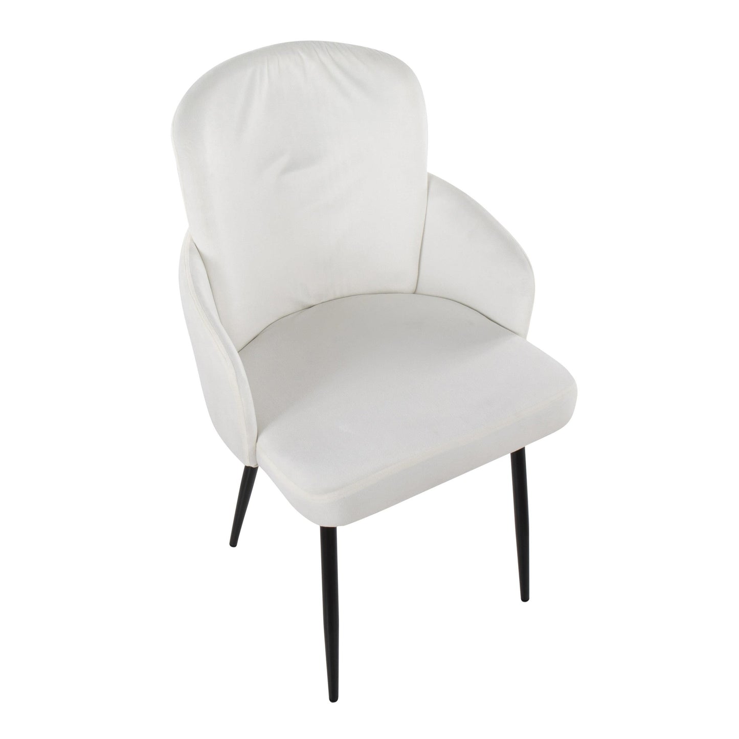 Dahlia Contemporary Dining Chair in Black Metal and Black Velvet with Gold Accent By LumiSource - Set of 2 | Dining Chairs | Modishstore - 10