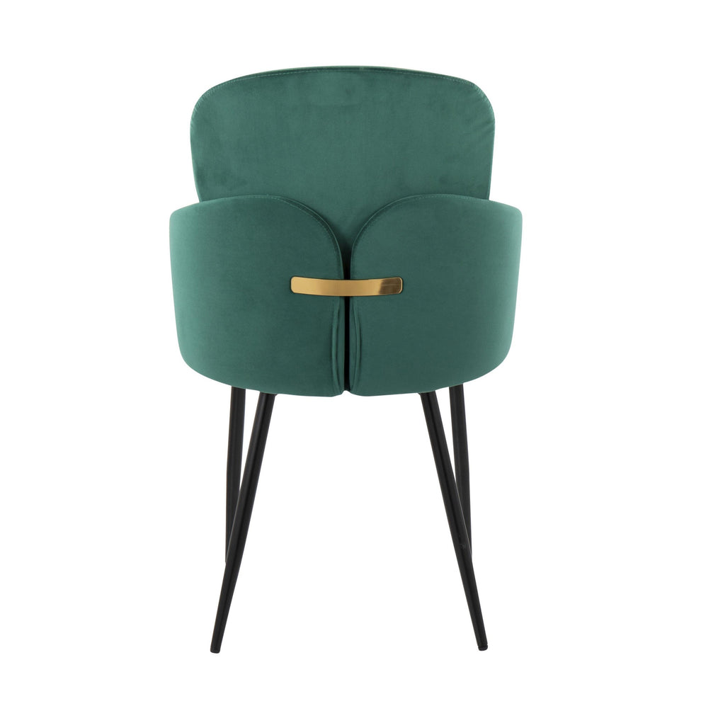 Dahlia Contemporary Dining Chair in Black Metal and Black Velvet with Gold Accent By LumiSource - Set of 2 | Dining Chairs | Modishstore - 23
