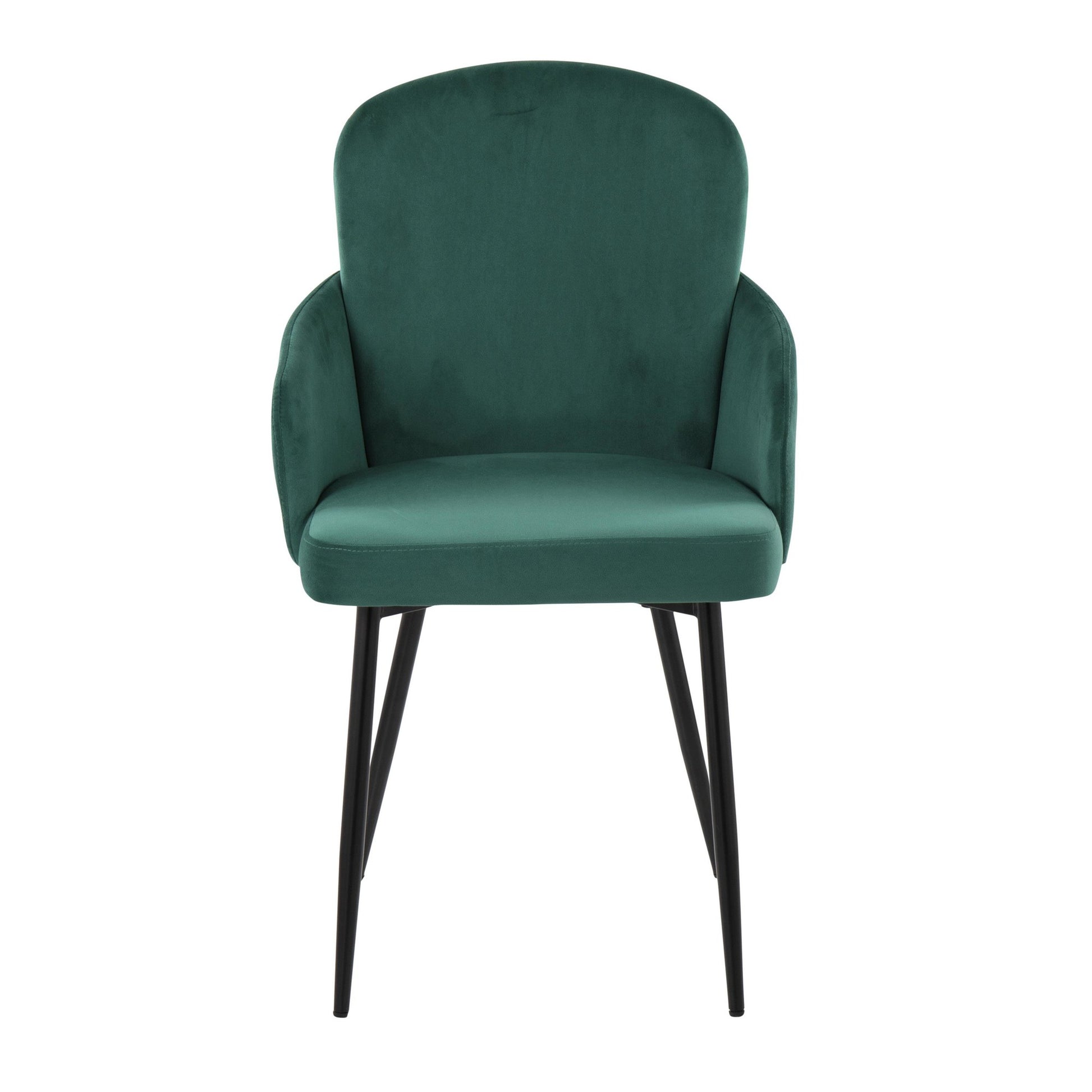 Dahlia Contemporary Dining Chair in Black Metal and Black Velvet with Gold Accent By LumiSource - Set of 2 | Dining Chairs | Modishstore - 17