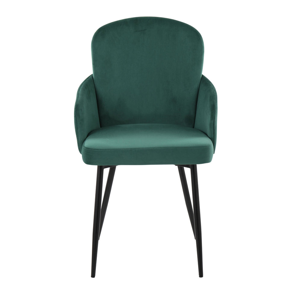 Dahlia Contemporary Dining Chair in Black Metal and Black Velvet with Gold Accent By LumiSource - Set of 2 | Dining Chairs | Modishstore - 17