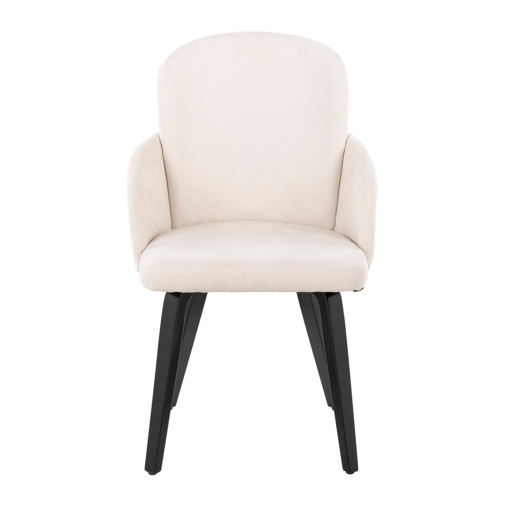 Dahlia Contemporary Dining Chair in Black Wood and Cream Fabric with Chrome Accent By LumiSource - Set of 2 | Dining Chairs | Modishstore - 2