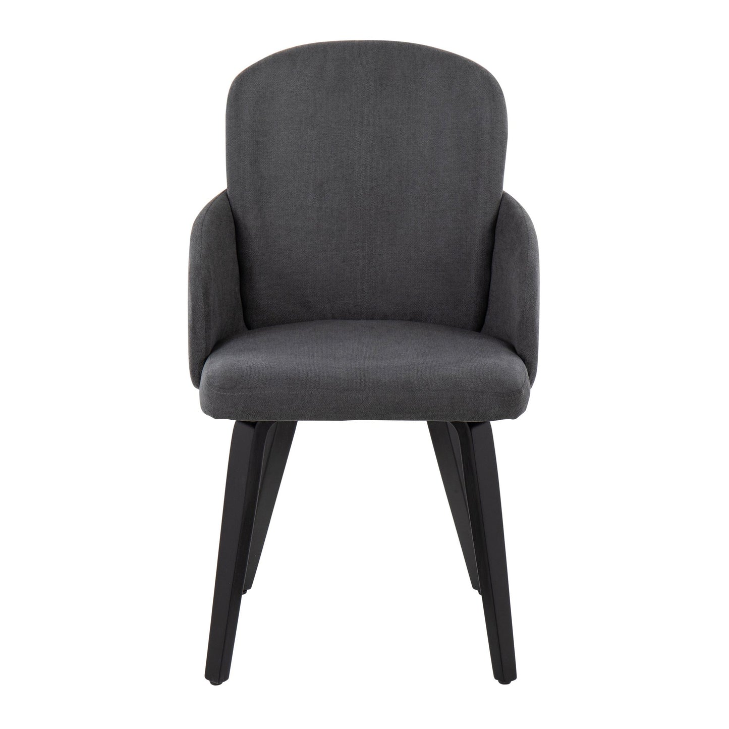 Dahlia Contemporary Dining Chair in Black Wood and Cream Fabric with Chrome Accent By LumiSource - Set of 2 | Dining Chairs | Modishstore - 10