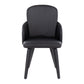 Dahlia Contemporary Dining Chair in Black Wood and Black Faux Leather with Chrome Accent By LumiSource - Set of 2 | Dining Chairs | Modishstore - 2