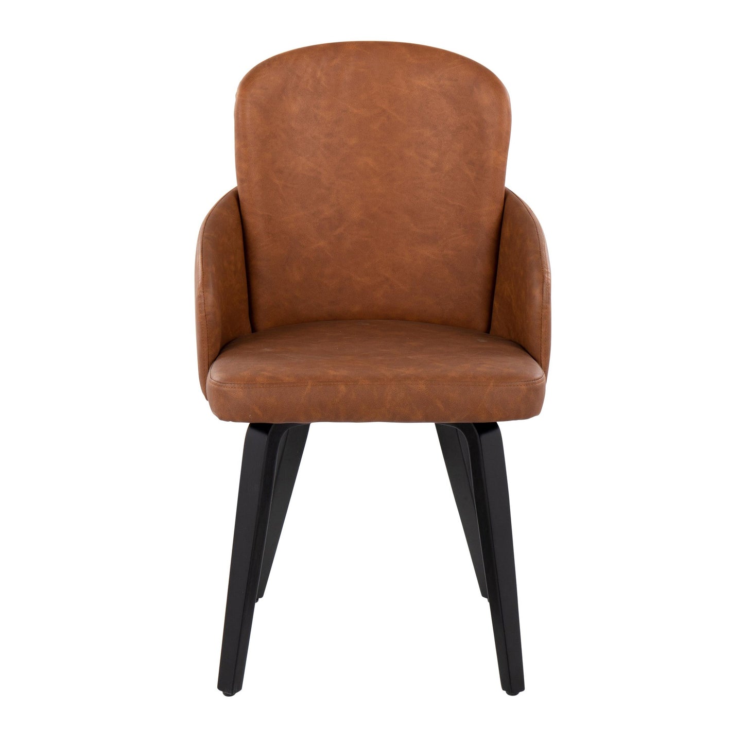 Dahlia Contemporary Dining Chair in Black Wood and Black Faux Leather with Chrome Accent By LumiSource - Set of 2 | Dining Chairs | Modishstore - 10