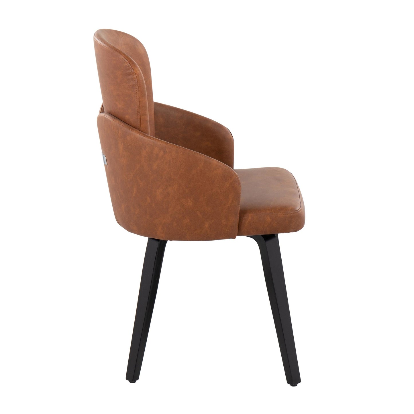 Dahlia Contemporary Dining Chair in Black Wood and Black Faux Leather with Chrome Accent By LumiSource - Set of 2 | Dining Chairs | Modishstore - 14