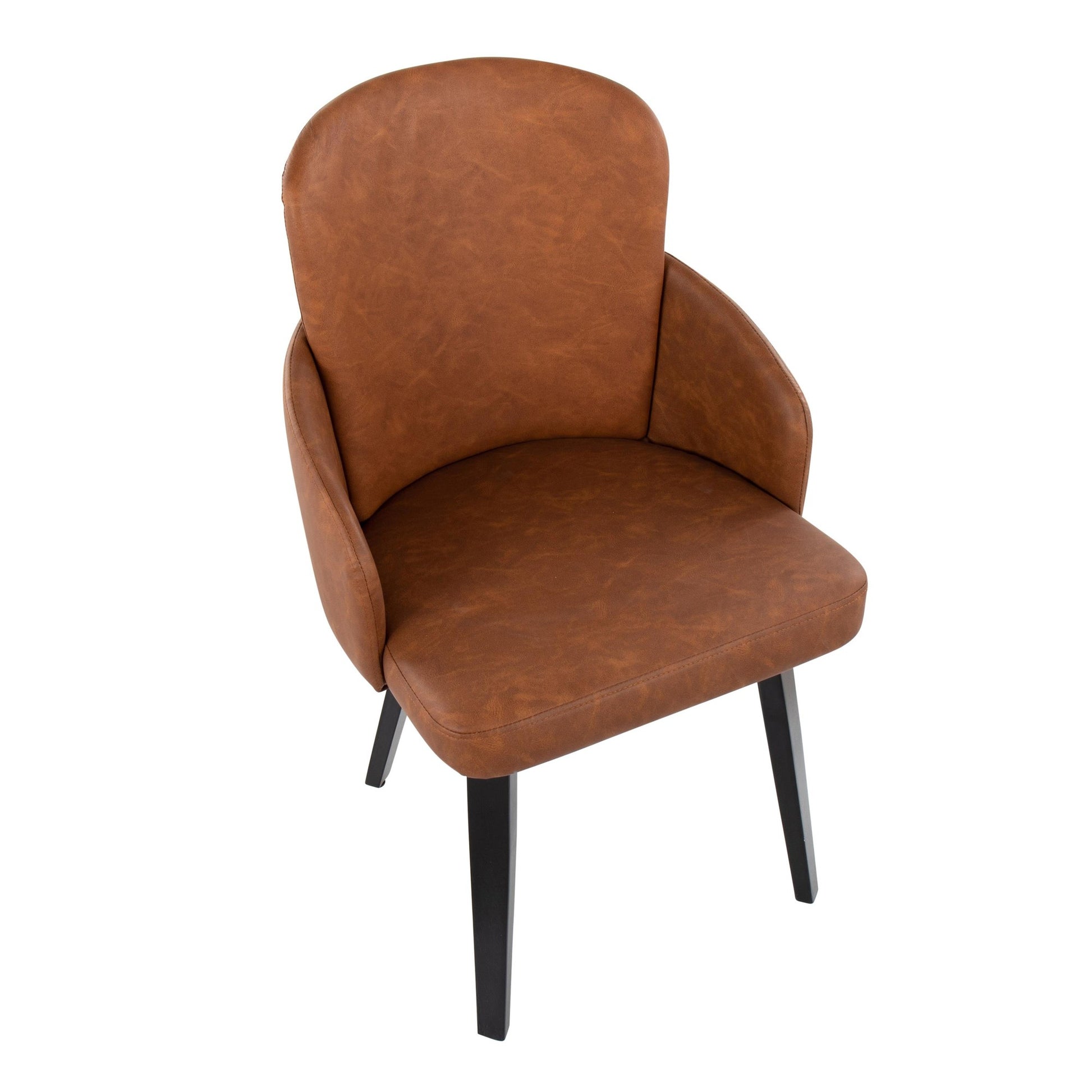 Dahlia Contemporary Dining Chair in Black Wood and Black Faux Leather with Chrome Accent By LumiSource - Set of 2 | Dining Chairs | Modishstore - 11