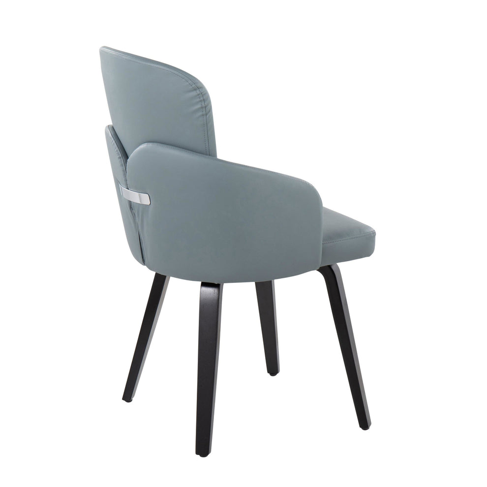 Dahlia Contemporary Dining Chair in Black Wood and Grey Faux Leather with Chrome Accent By LumiSource - Set of 2 | Dining Chairs | Modishstore - 7