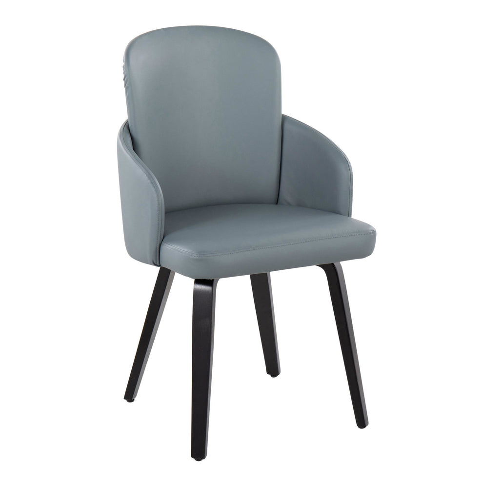 Dahlia Contemporary Dining Chair in Black Wood and Grey Faux Leather with Chrome Accent By LumiSource - Set of 2 | Dining Chairs | Modishstore - 5