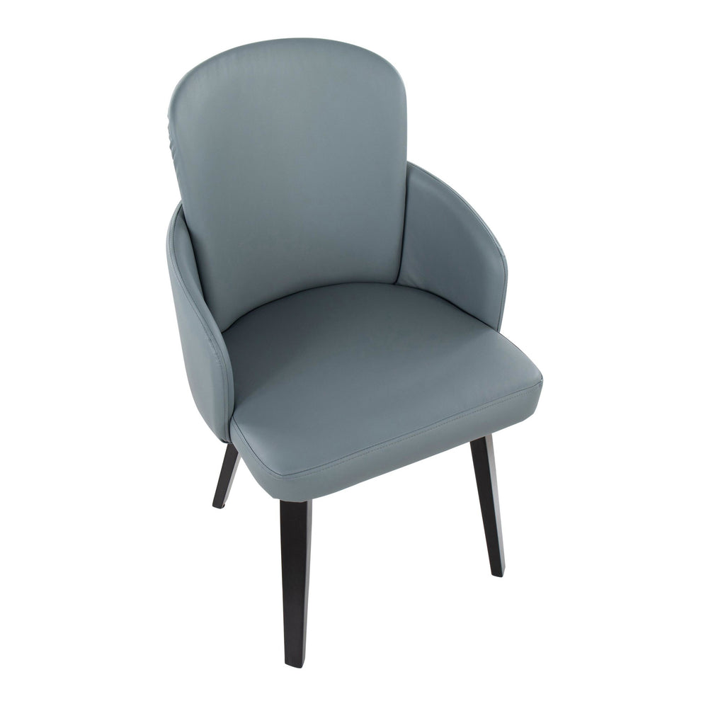 Dahlia Contemporary Dining Chair in Black Wood and Grey Faux Leather with Chrome Accent By LumiSource - Set of 2 | Dining Chairs | Modishstore - 3