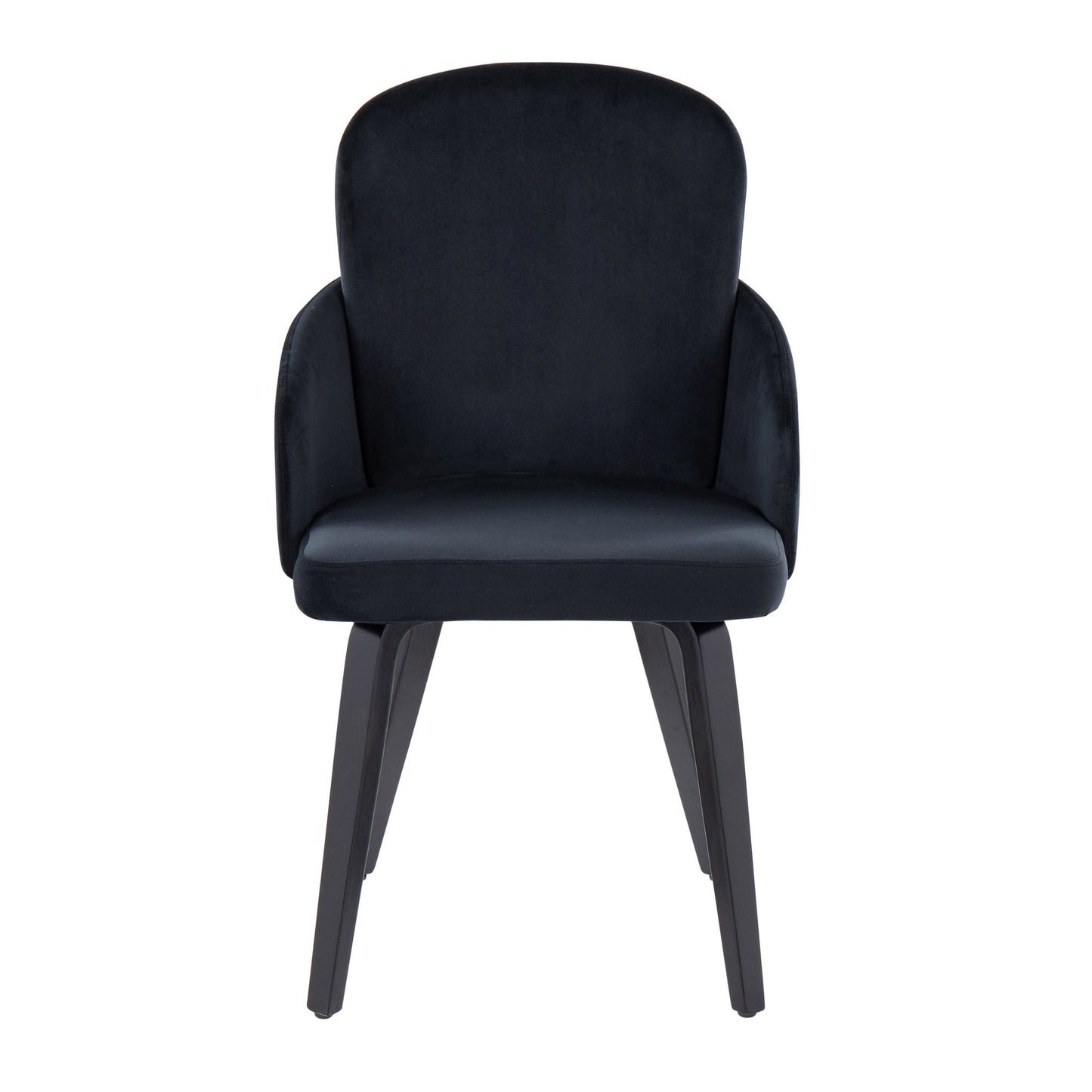 Dahlia Contemporary Dining Chair in Black Wood and Black Velvet with Gold Accent By LumiSource - Set of 2 | Dining Chairs | Modishstore - 2