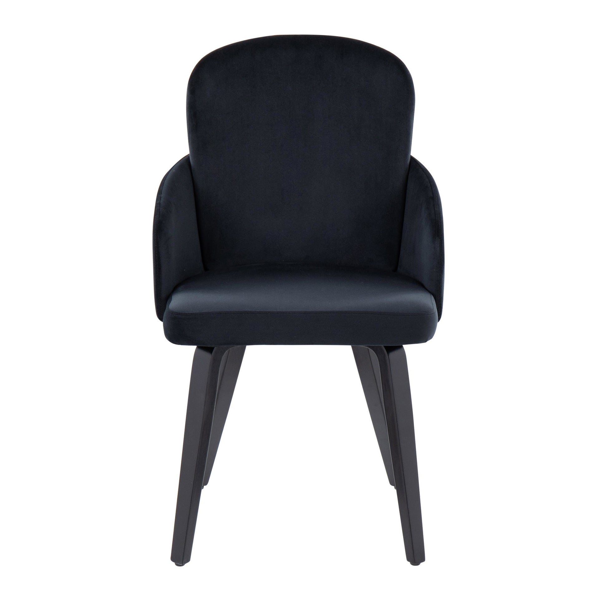 Dahlia Contemporary Dining Chair in Black Wood and Black Velvet with Gold Accent By LumiSource - Set of 2 | Dining Chairs | Modishstore - 2