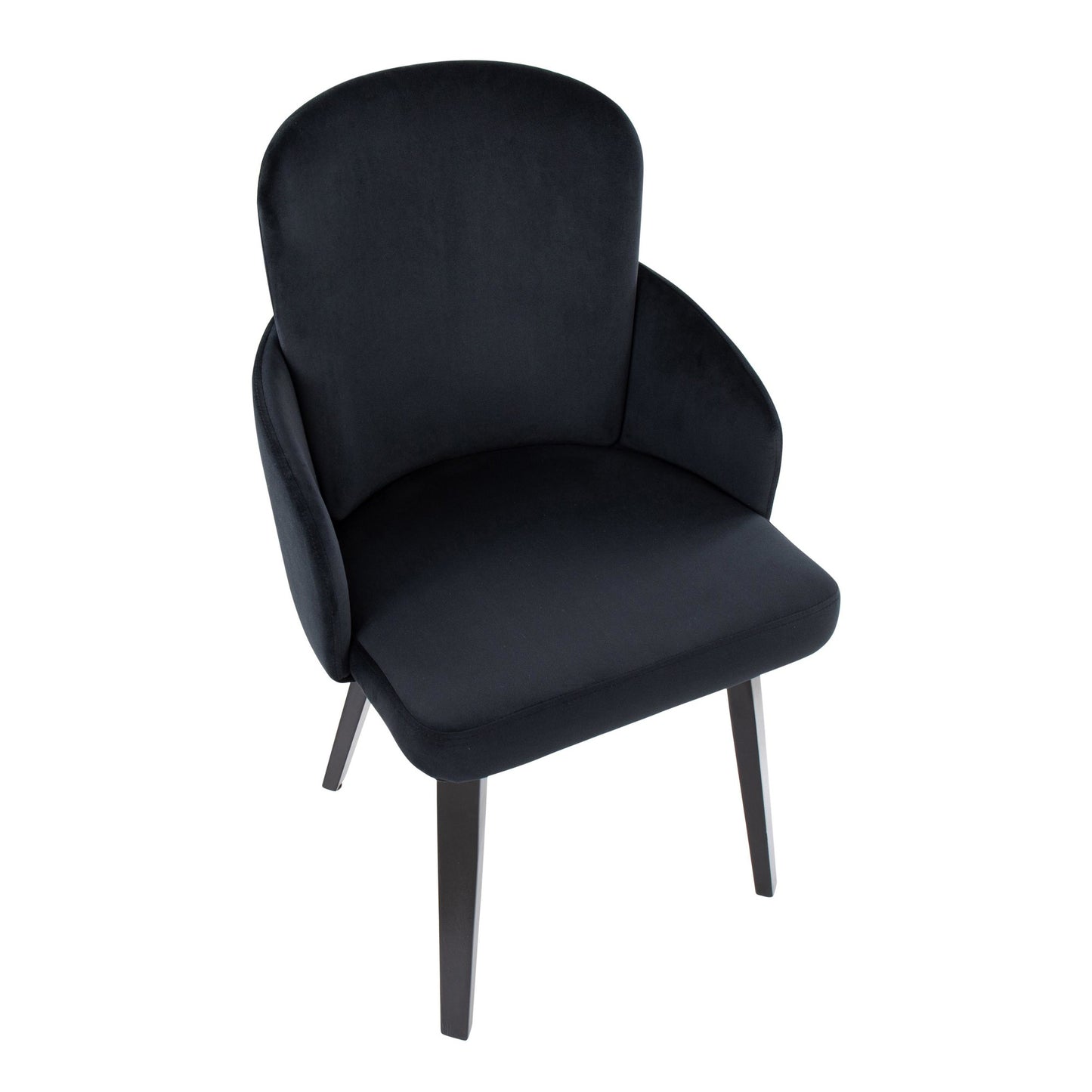 Dahlia Contemporary Dining Chair in Black Wood and Black Velvet with Gold Accent By LumiSource - Set of 2 | Dining Chairs | Modishstore - 3