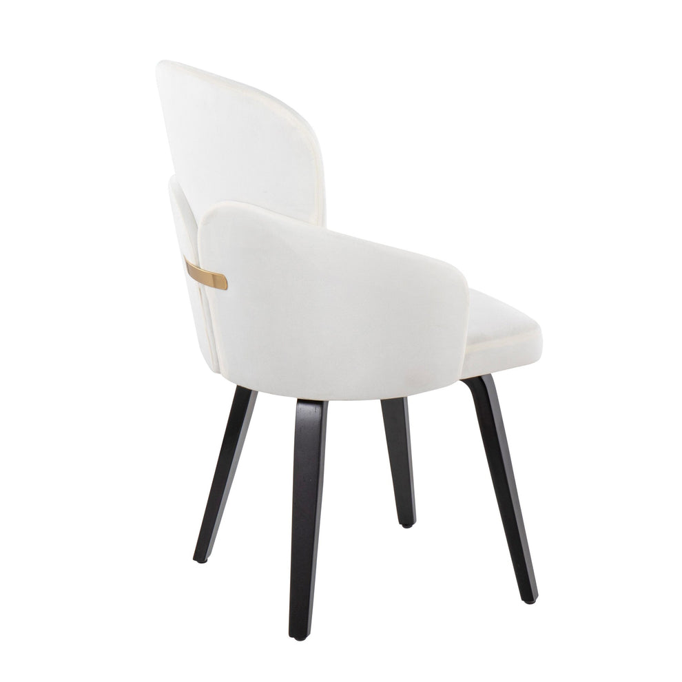 Dahlia Contemporary Dining Chair in Black Wood and Black Velvet with Gold Accent By LumiSource - Set of 2 | Dining Chairs | Modishstore - 15
