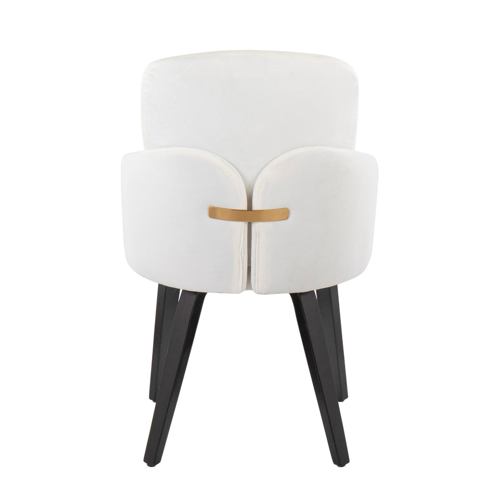 Dahlia Contemporary Dining Chair in Black Wood and Black Velvet with Gold Accent By LumiSource - Set of 2 | Dining Chairs | Modishstore - 16