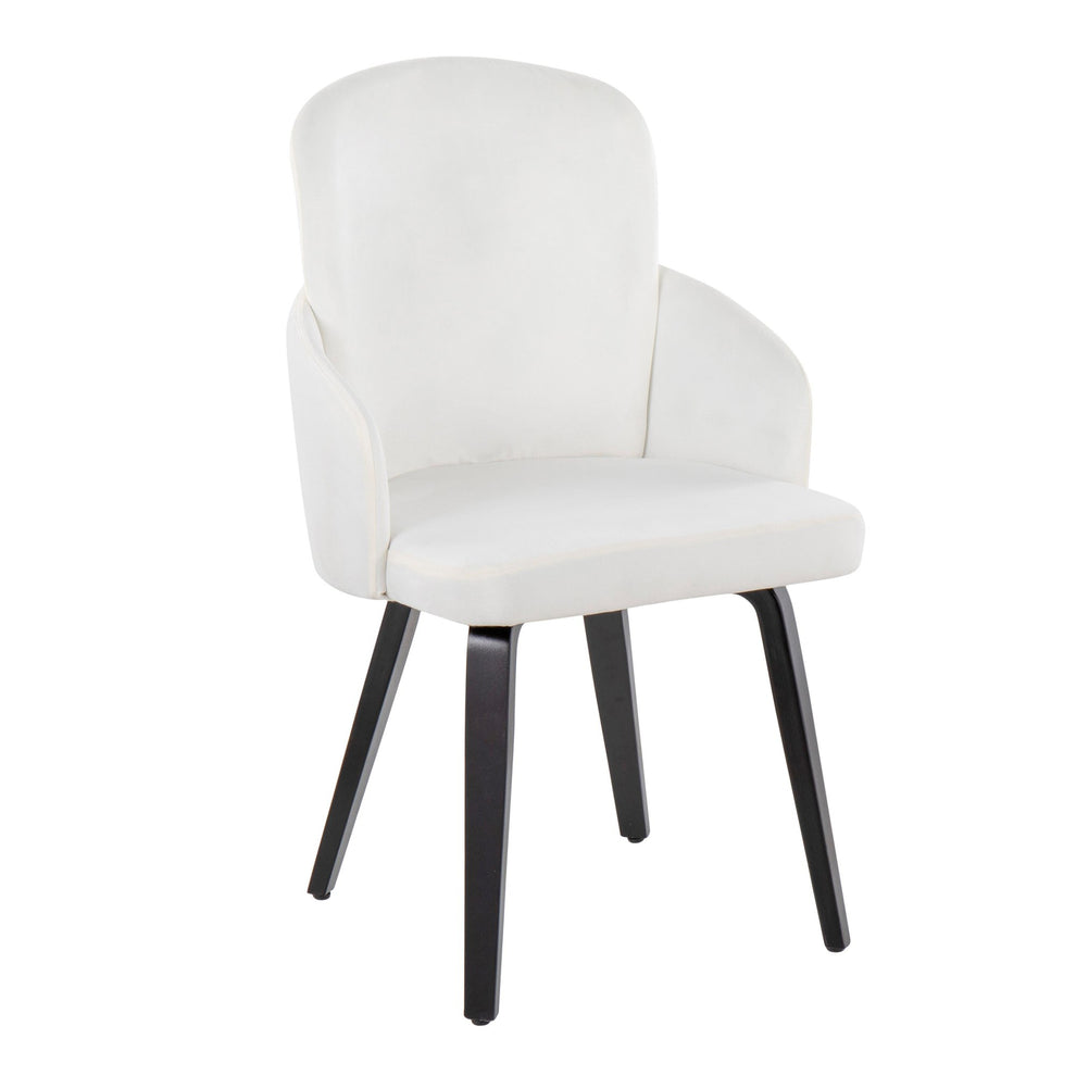 Dahlia Contemporary Dining Chair in Black Wood and Black Velvet with Gold Accent By LumiSource - Set of 2 | Dining Chairs | Modishstore - 13