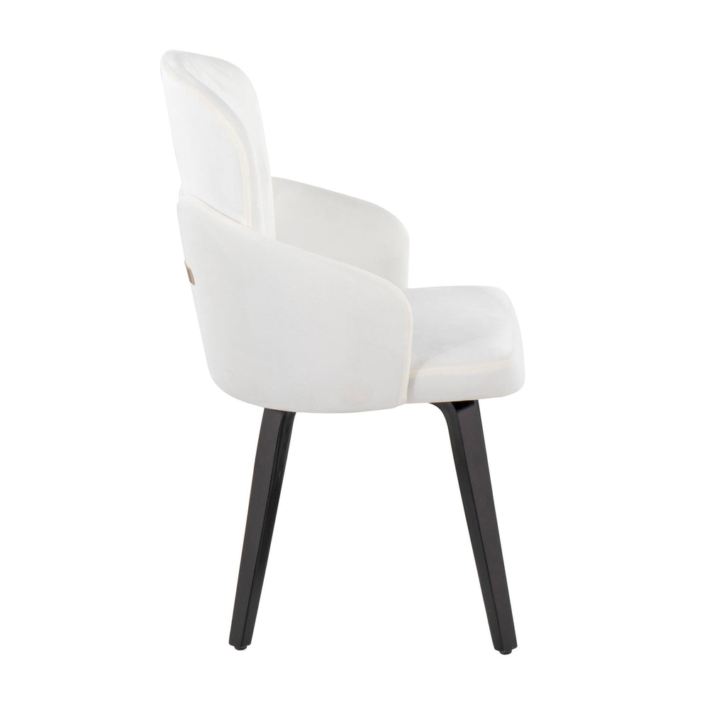 Dahlia Contemporary Dining Chair in Black Wood and Black Velvet with Gold Accent By LumiSource - Set of 2 | Dining Chairs | Modishstore - 14