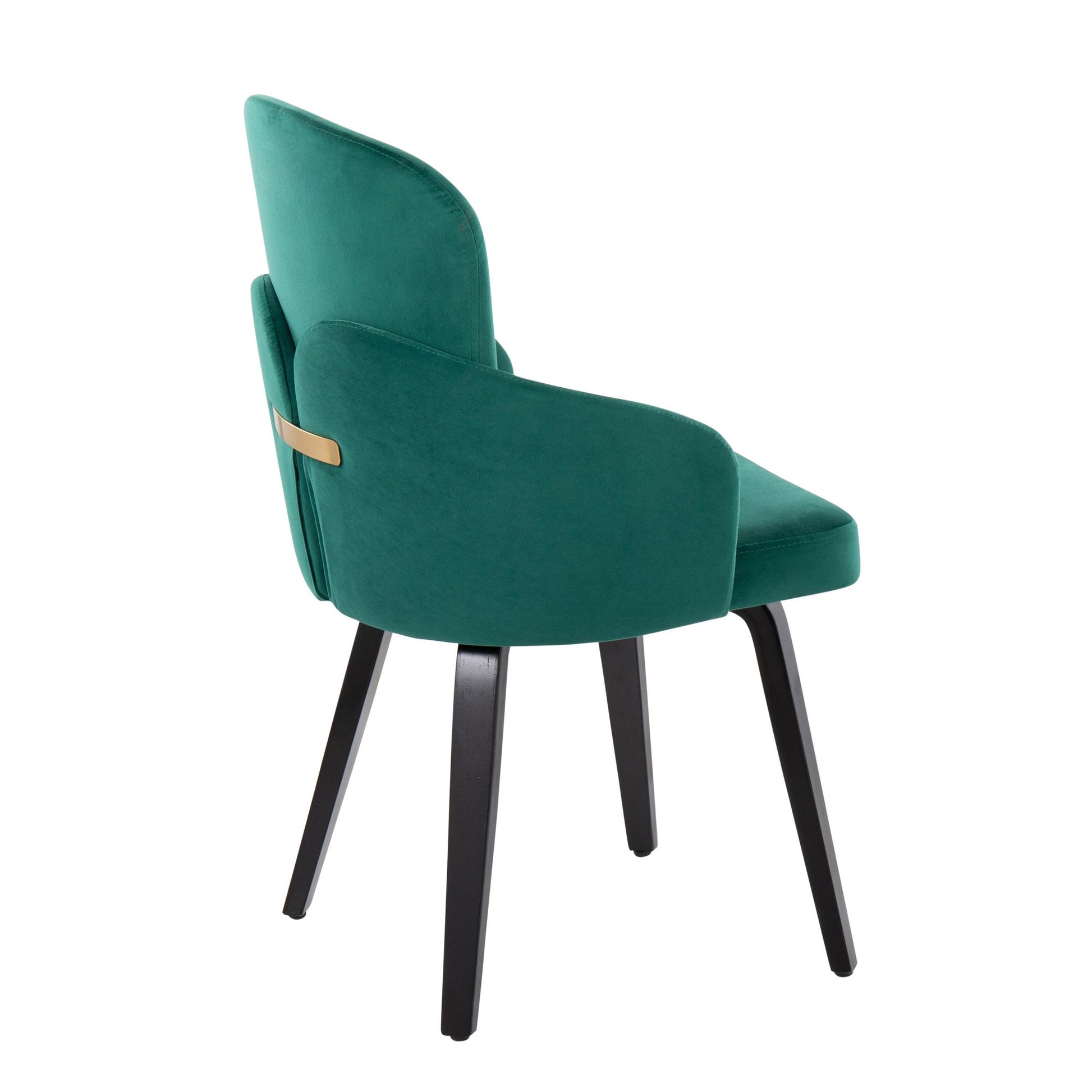 Dahlia Contemporary Dining Chair in Black Wood and Black Velvet with Gold Accent By LumiSource - Set of 2 | Dining Chairs | Modishstore - 23