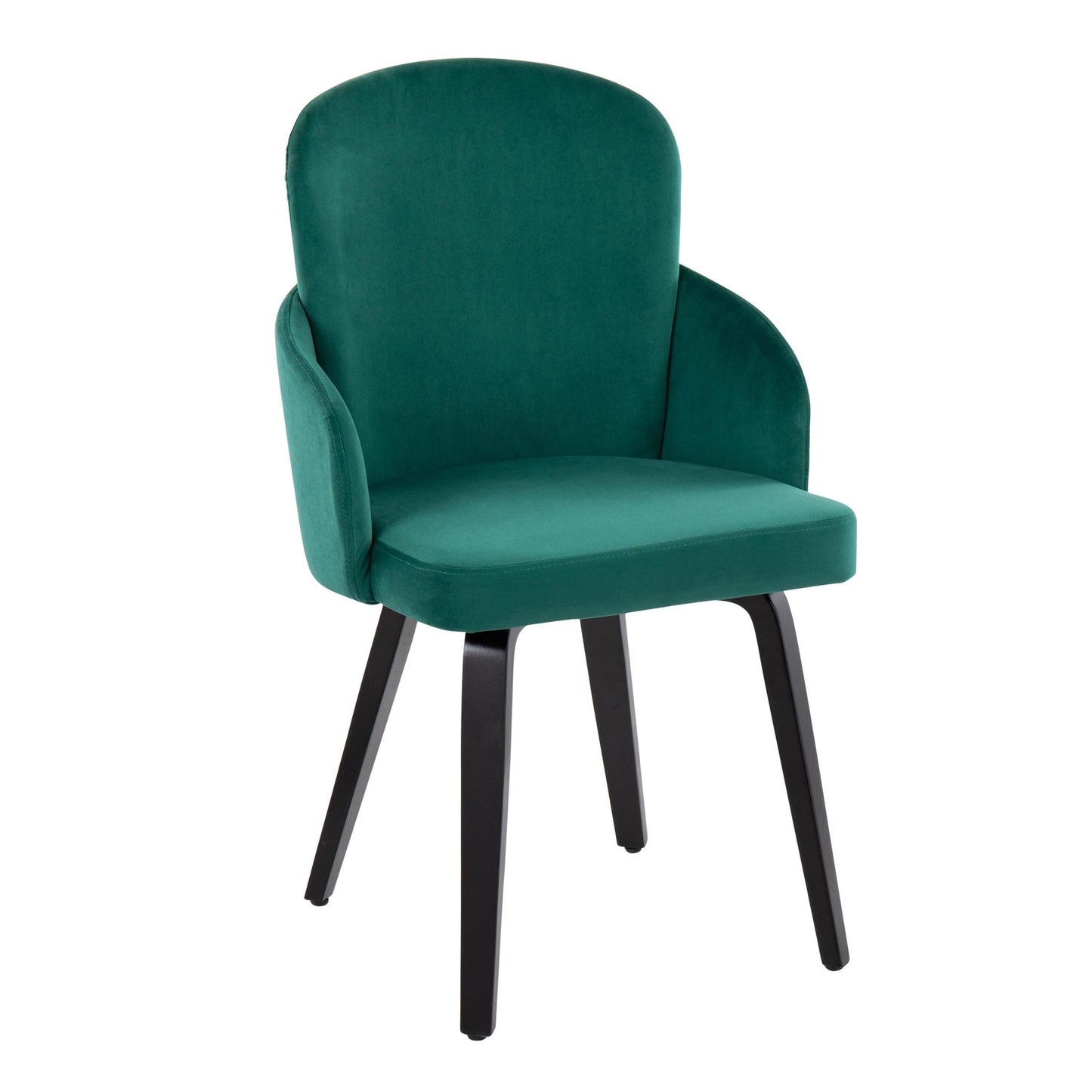 Dahlia Contemporary Dining Chair in Black Wood and Black Velvet with Gold Accent By LumiSource - Set of 2 | Dining Chairs | Modishstore - 21