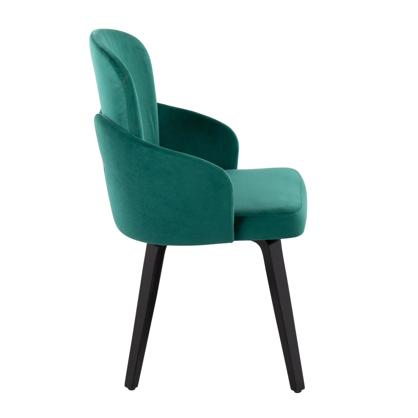 Dahlia Contemporary Dining Chair in Black Wood and Black Velvet with Gold Accent By LumiSource - Set of 2 | Dining Chairs | Modishstore - 22