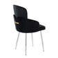 Dahlia Contemporary Dining Chair in Chrome Metal and Black Velvet with Gold Accent By LumiSource - Set of 2 | Dining Chairs | Modishstore - 7