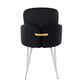Dahlia Contemporary Dining Chair in Chrome Metal and Black Velvet with Gold Accent By LumiSource - Set of 2 | Dining Chairs | Modishstore - 8
