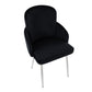 Dahlia Contemporary Dining Chair in Chrome Metal and Black Velvet with Gold Accent By LumiSource - Set of 2 | Dining Chairs | Modishstore - 3