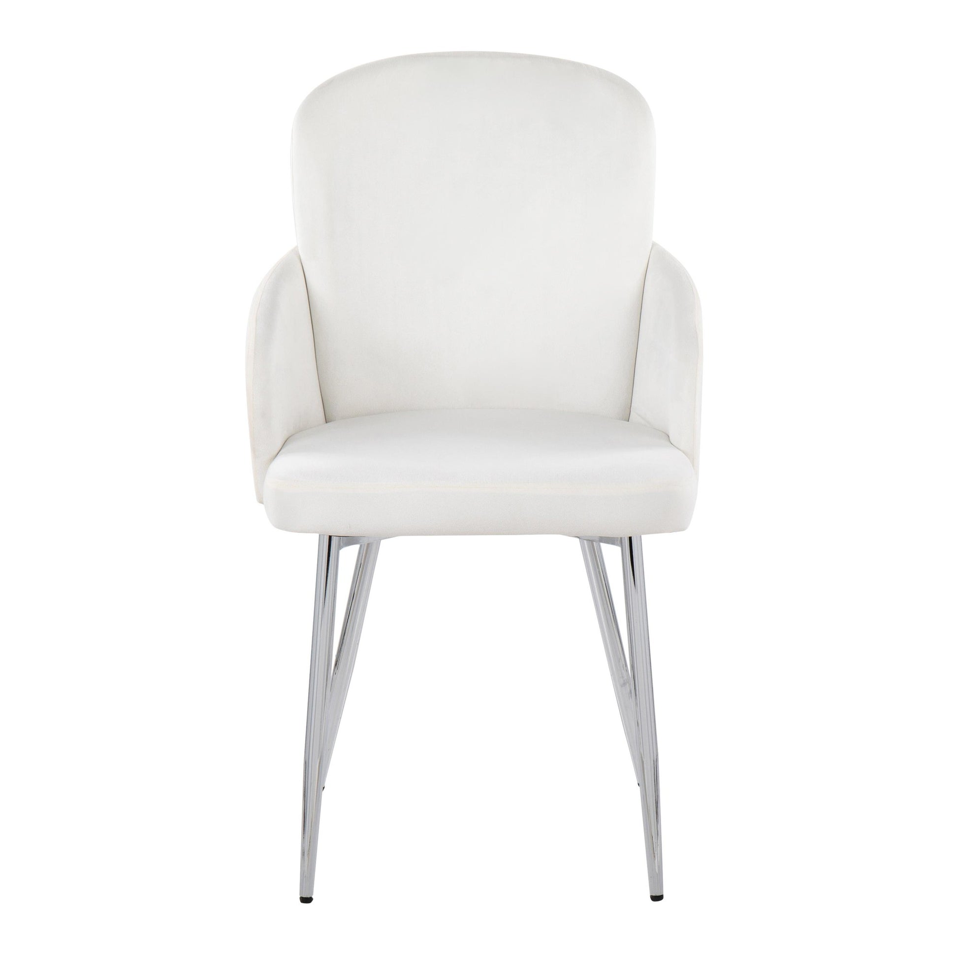 Dahlia Contemporary Dining Chair in Chrome Metal and Black Velvet with Gold Accent By LumiSource - Set of 2 | Dining Chairs | Modishstore - 10