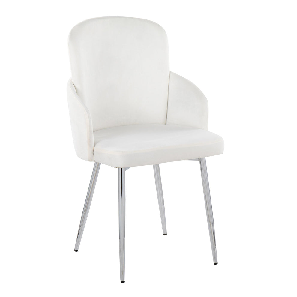 Dahlia Contemporary Dining Chair in Chrome Metal and Black Velvet with Gold Accent By LumiSource - Set of 2 | Dining Chairs | Modishstore - 13