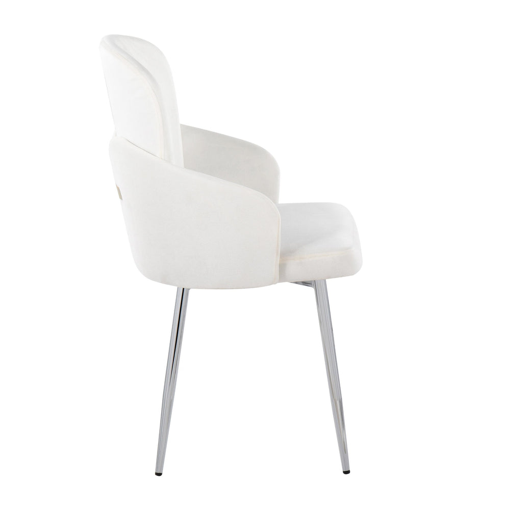 Dahlia Contemporary Dining Chair in Chrome Metal and Black Velvet with Gold Accent By LumiSource - Set of 2 | Dining Chairs | Modishstore - 14