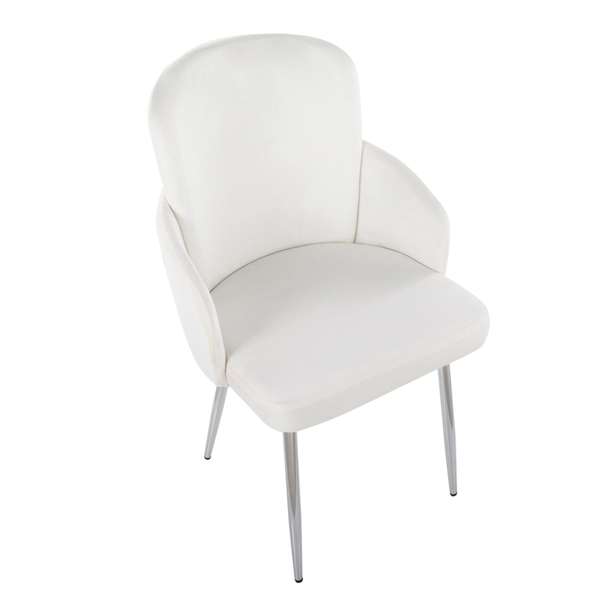 Dahlia Contemporary Dining Chair in Chrome Metal and Black Velvet with Gold Accent By LumiSource - Set of 2 | Dining Chairs | Modishstore - 11