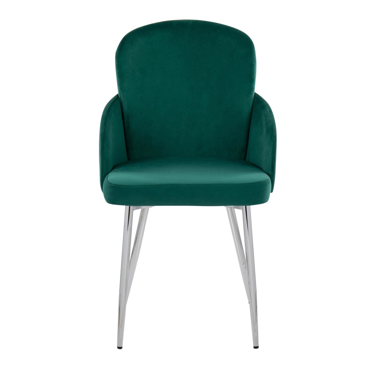 Dahlia Contemporary Dining Chair in Chrome Metal and Black Velvet with Gold Accent By LumiSource - Set of 2 | Dining Chairs | Modishstore - 18