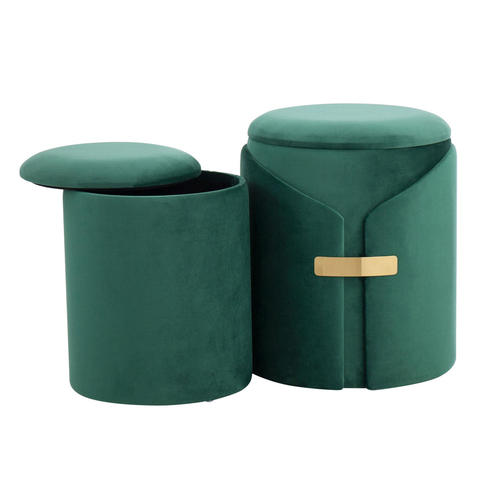 Dahlia Ottoman Set Green By LumiSource | Ottomans | Modishstore - 3