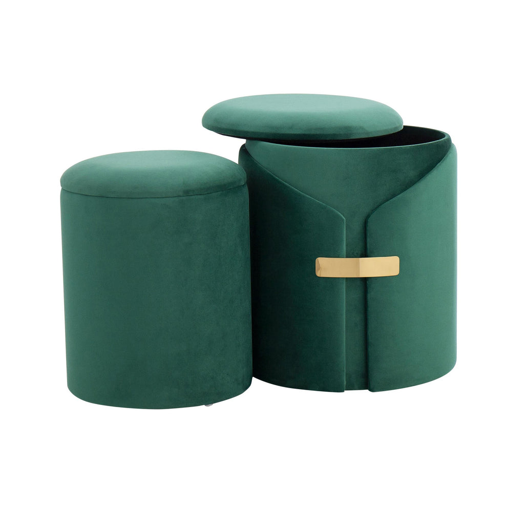Dahlia Ottoman Set Green By LumiSource | Ottomans | Modishstore - 4