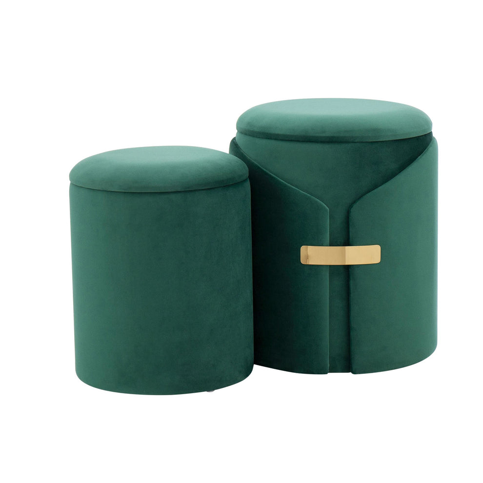 Dahlia Ottoman Set Green By LumiSource | Ottomans | Modishstore