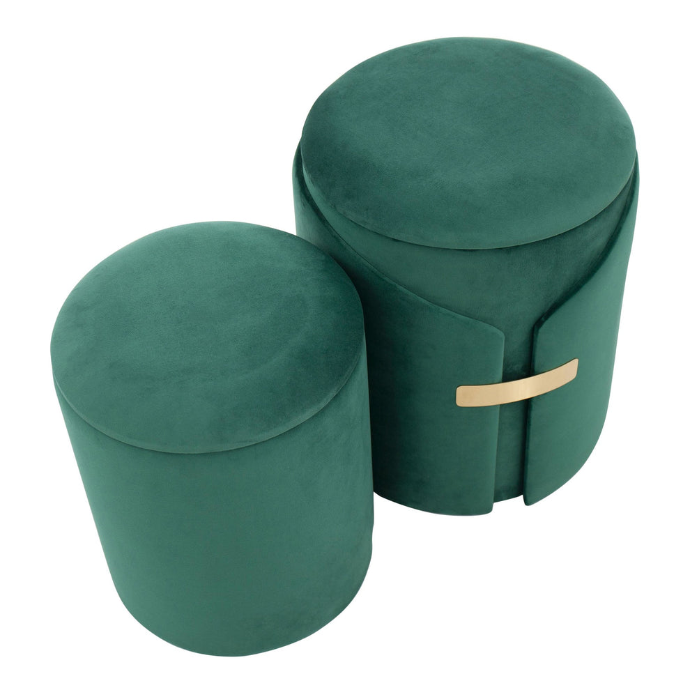 Dahlia Ottoman Set Green By LumiSource | Ottomans | Modishstore - 2