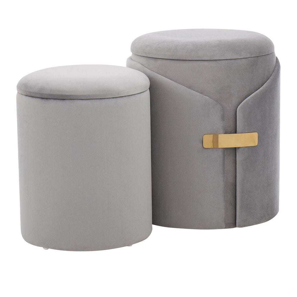 Dahlia Ottoman Set Green By LumiSource | Ottomans | Modishstore - 13
