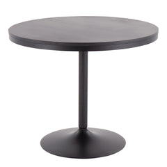 LumiSource Dakota Dining Black Steel, Black Wood  36 inch 4 seater Table