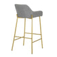 Daniella Contemporary/Glam Fixed-Height Bar Stool in Gold Metal and Charcoal Fabric By LumiSource - Set of 2 | Bar Stools | Modishstore - 23