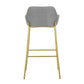 Daniella Contemporary/Glam Fixed-Height Bar Stool in Gold Metal and Charcoal Fabric By LumiSource - Set of 2 | Bar Stools | Modishstore - 24