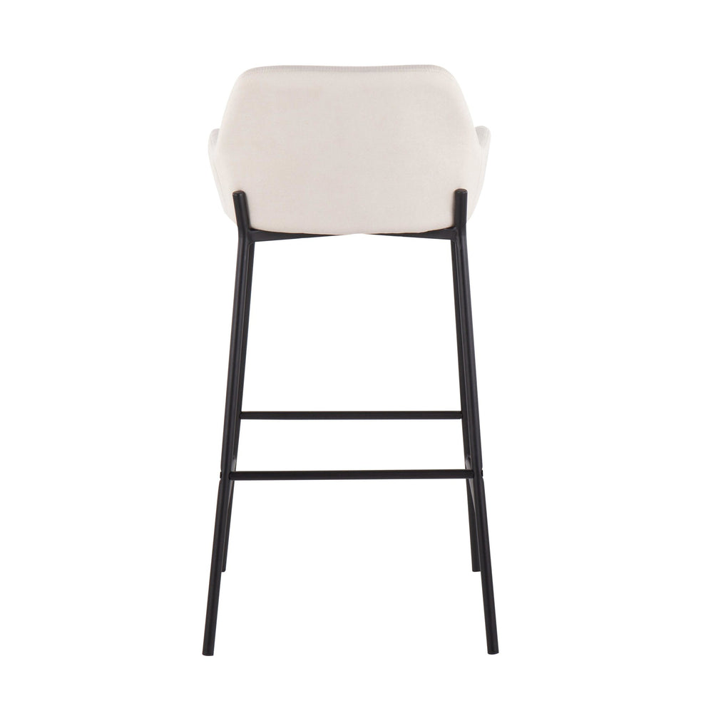 Daniella Industrial Fixed-Height Bar Stool in Black Metal and Charcoal Fabric By LumiSource - Set of 2 | Bar Stools | Modishstore - 16