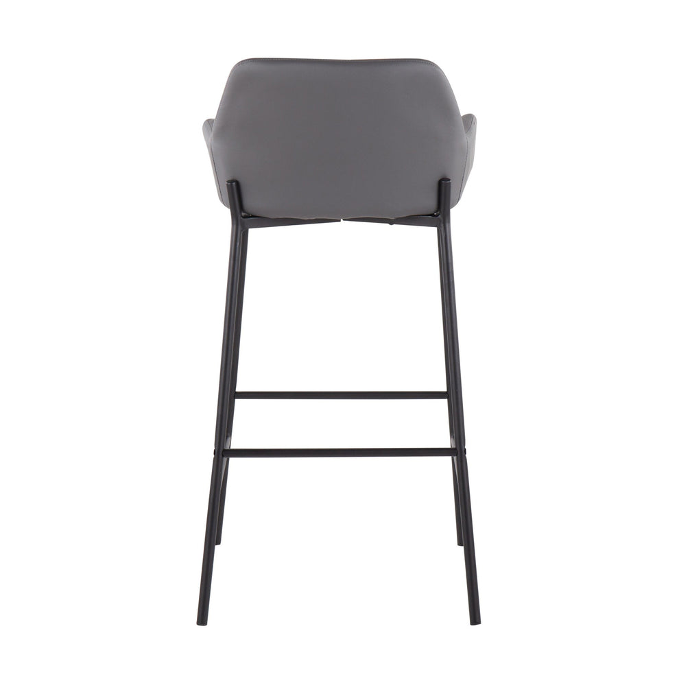 Daniella Industrial Fixed-Height Bar Stool in Black Metal and Camel Faux Leather By LumiSource - Set of 2 | Bar Stools | Modishstore - 16