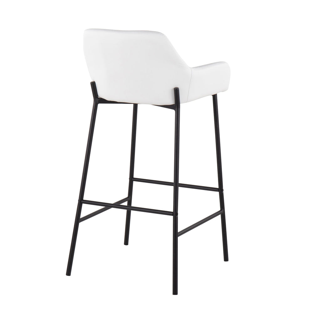 Daniella Industrial Fixed-Height Bar Stool in Black Metal and Camel Faux Leather By LumiSource - Set of 2 | Bar Stools | Modishstore - 23