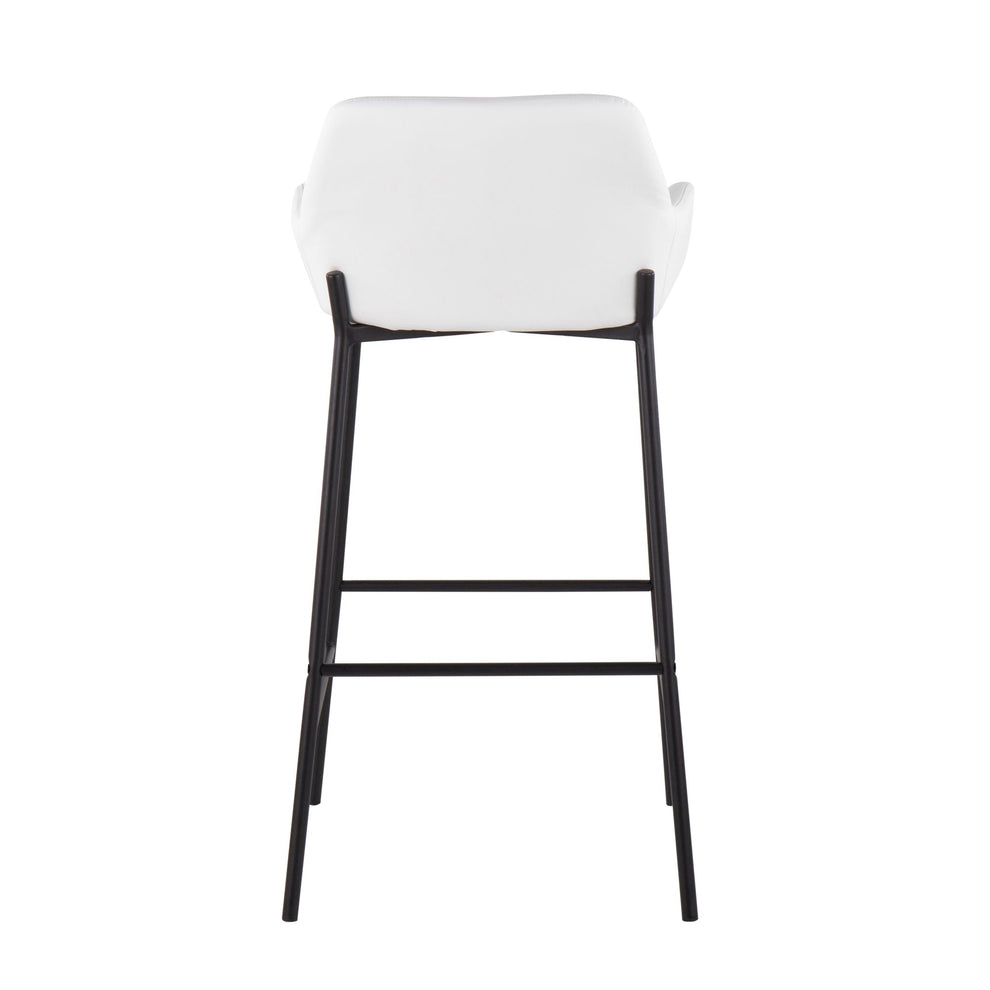 Daniella Industrial Fixed-Height Bar Stool in Black Metal and Camel Faux Leather By LumiSource - Set of 2 | Bar Stools | Modishstore - 24